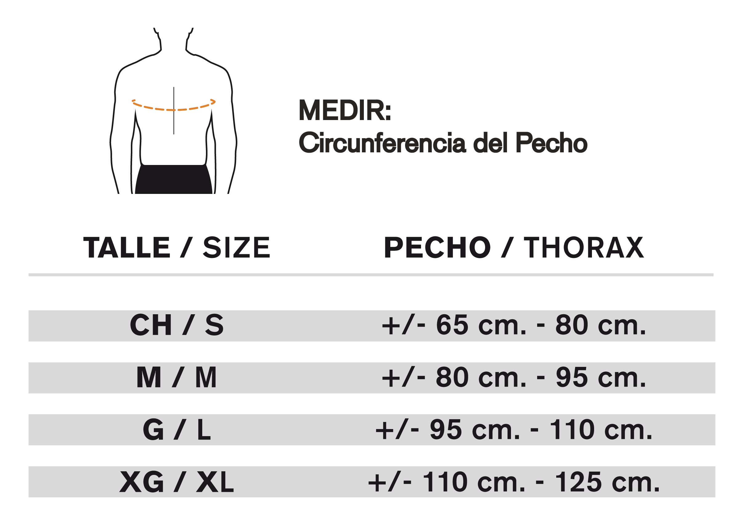 Tabla de talles_espaldera-pro