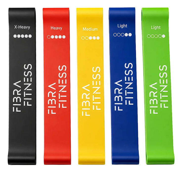 Bandas Elasticas Circulares Kit x5 Fibra Fitness
